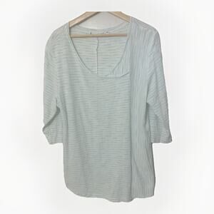 Habitat Top Womens Lg Teal Space Dye Oversized Asymmetric Lagenlook Beach Resort